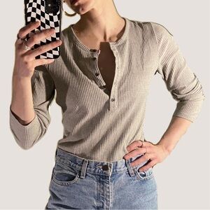 Grey Madewell Henley Bodysuit